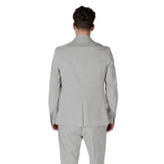 Antony Morato Blazer pour homme en lin mélangé gris clair, coupe ajustée, col à revers et texture subtile.