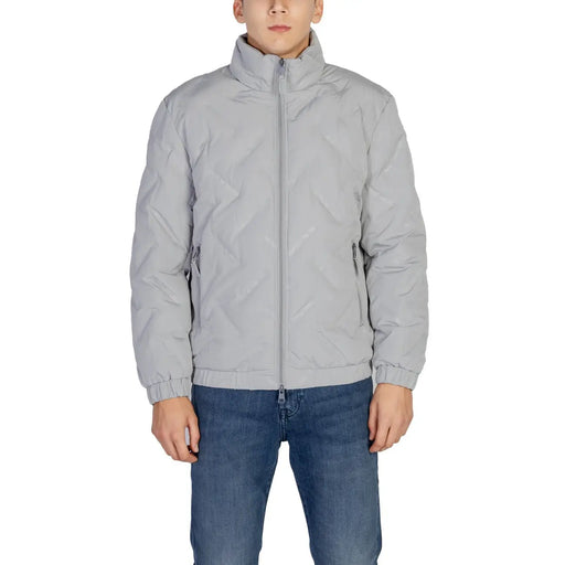 Antony morato Doudoune matelassée grise pour homme avec fermeture éclair intégrale et poignets élastiques mmco00900