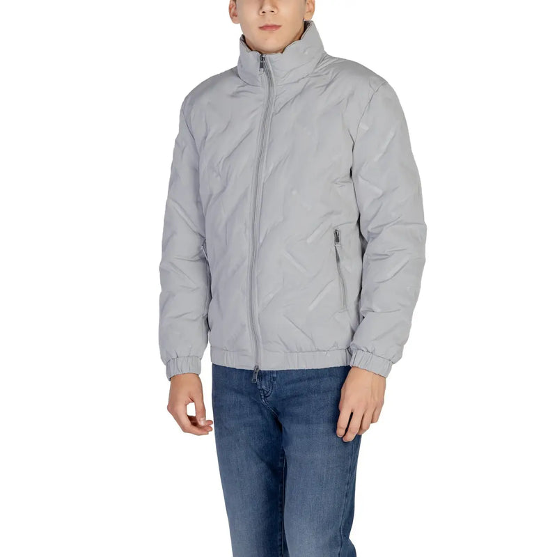 Antony Morato Doudoune matelassée grise pour homme, col montant et fermeture éclair, en tissu léger