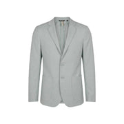 Antony Morato men grey polyester blazer with v neck lapel, classic two-button design, and structured shoulders