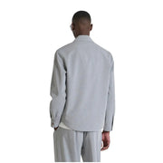 Antony Morato Chemise grise à manches longues pour homme, col rond, avec une veste structurée gris clair à la texture subtile