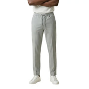 Antony morato men grey slim-fit chino trousers with drawstring waistband made of polyester viscose blend