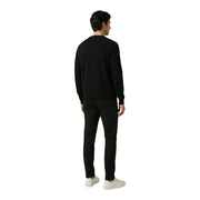 Antony Morato men knitwear black long sleeve cotton crewneck sweater with smooth fitted silhouette