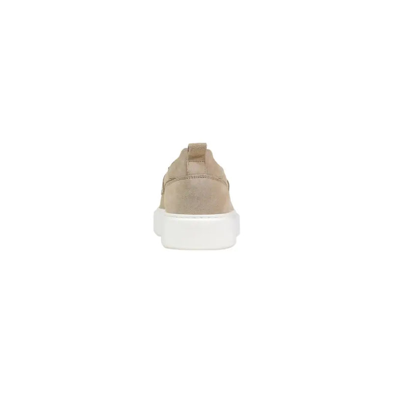 Antony Morato Mocassin en cuir pour homme, en daim beige, à enfiler, avec semelle épaisse en caoutchouc blanc, taille mmfw01900