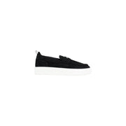 Antony Morato Mocassins pour homme en cuir suédé noir avec semelle plateforme blanche et emblème métallique sur le bout