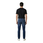 Antony morato Jean Ozzy pour homme, coupe fuselée, en coton bleu, vu de dos, avec un denim bleu foncé slim et des poches classiques.