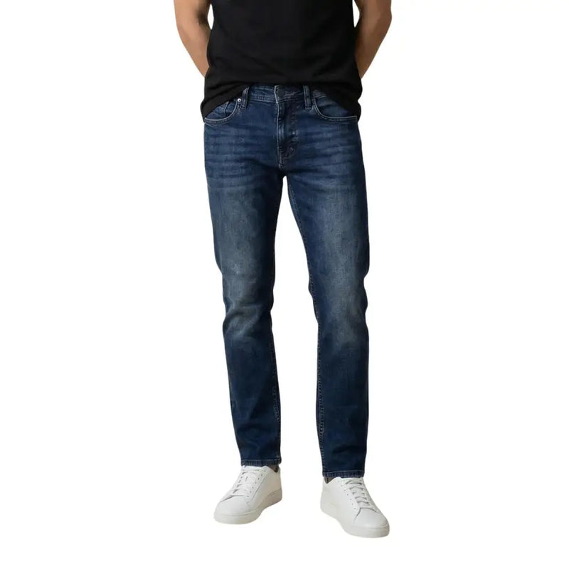 Coton bleu foncé délavé Antony Morato Jean Ozzy pour homme, coupe fuselée, style slim et cinq poches classiques