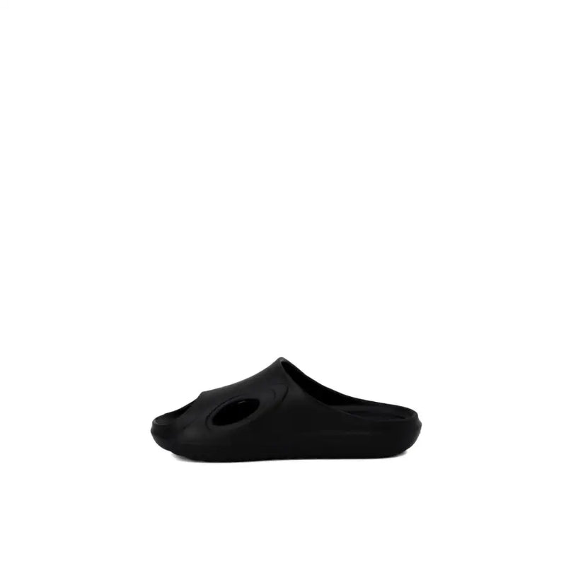 Antony Morato Pantoufles en caoutchouc noir pour homme, au design minimaliste et élégant, avec une découpe ovale sur la semelle intérieure, pointure 3