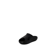 Antony Morato Pantoufles en caoutchouc noir pour homme, pointure 3, au design minimaliste et élégant, avec deux découpes circulaires sur la semelle intérieure.