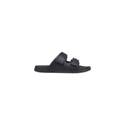 Sandale à enfiler en cuir noir avec deux brides réglables et un design minimaliste de Antony Morato pour hommes