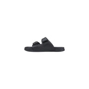 Antony Morato Sandales pour hommes en cuir végan noir, mules à deux brides velcro réglables, pantoufles en polyuréthane Xander