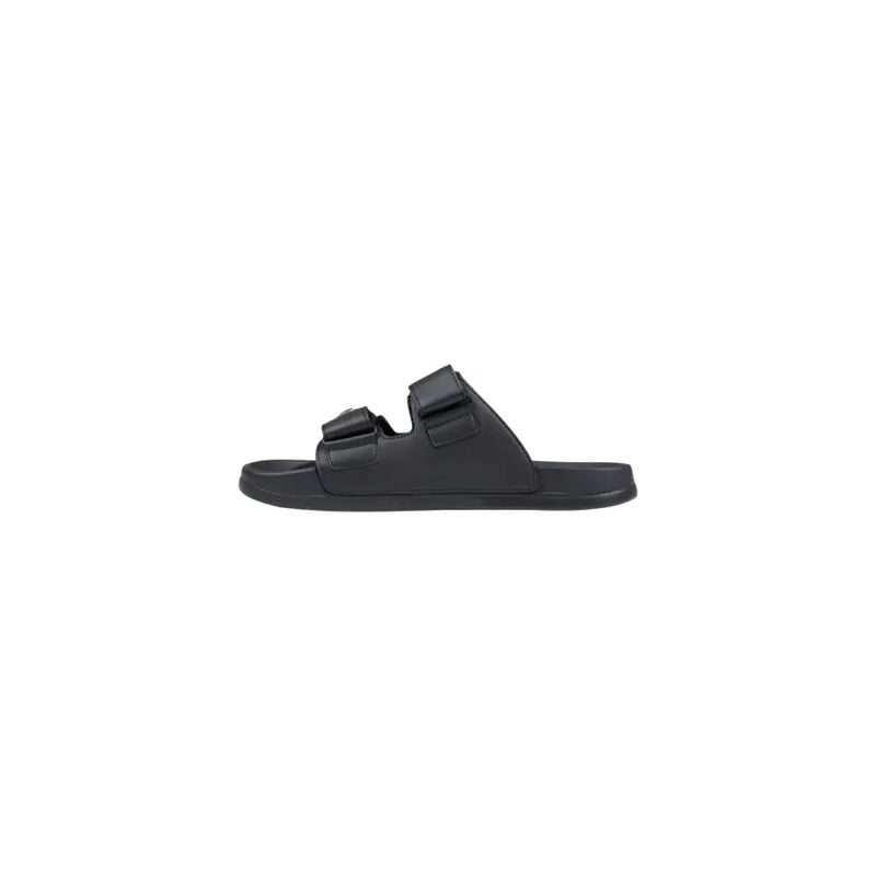 Antony Morato Sandales pour hommes en cuir végan noir, mules à deux brides velcro réglables, pantoufles en polyuréthane Xander