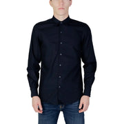 Antony Morato Chemise noire à manches longues pour homme, à boutons, avec col classique et tissu légèrement texturé.