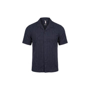 Antony Morato men shirt dark navy short-sleeved button-up with subtle textured pattern for casual wear