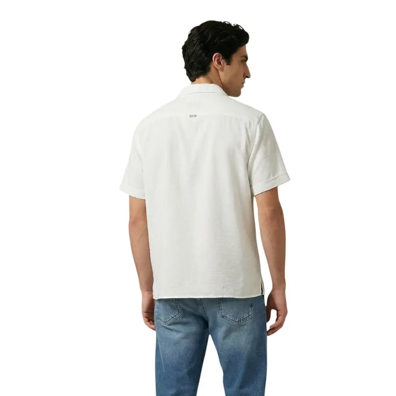 Antony Morato Polo blanc à manches courtes pour homme, col classique et détails de couture discrets.
