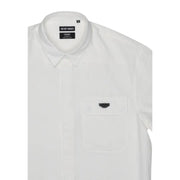 Coton blanc Antony Morato Chemise homme avec étiquette de marque noire et rabat de poche poitrine noir assorti