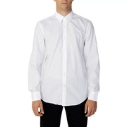 Antony Morato men shirt white long-sleeved button-down with classic collar and cuffs in cotton fabric