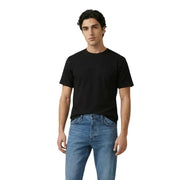 Black cotton crew-neck t-shirt for men by Antony Morato with subtle brand logo on the chest