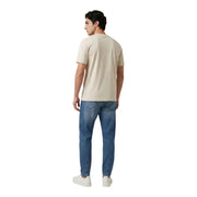 Coton beige à manches courtes t-shirt avec encolure ronde pour hommes par Antony Morato