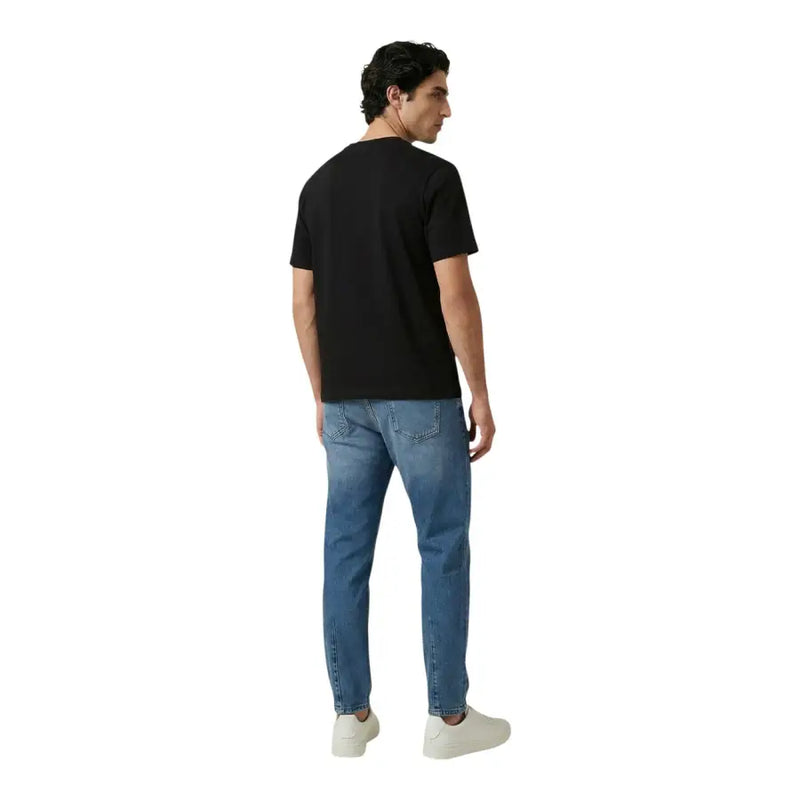 Antony Morato men black short-sleeved cotton t-shirt with simple crew neck design for casual wear