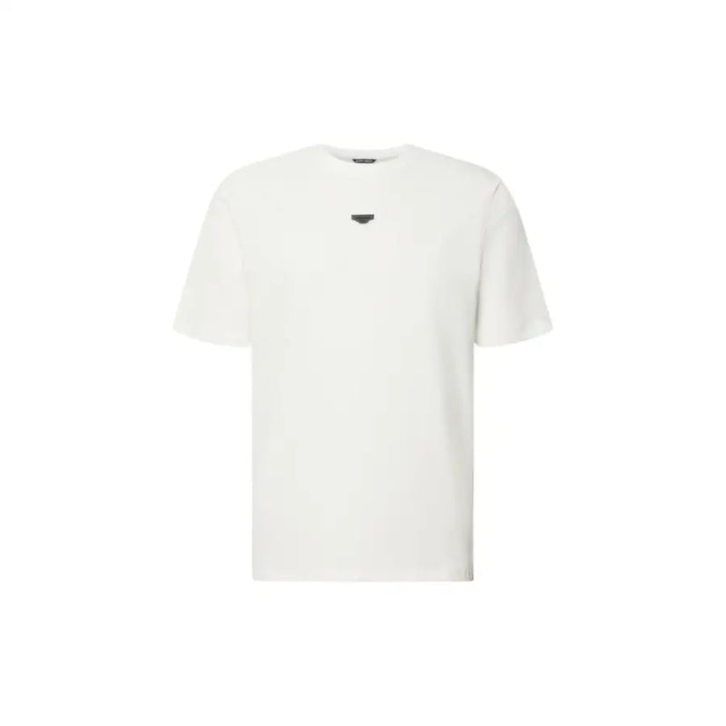 Antony Morato men t-shirt in white short-sleeved cotton with a small black logo on the chest