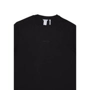 Black Antony Morato men t-shirt with crew neck and subtle morato embroidery on chest with white collar tag