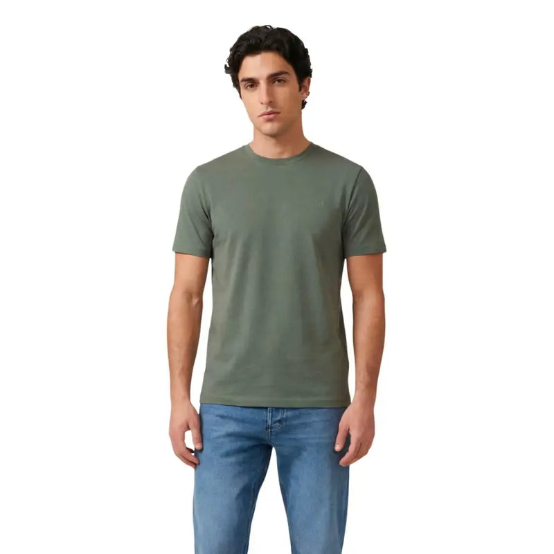 Antony Morato hommes t-shirt Vêtement décontracté à manches courtes et col rond en coton vert olive, vue de face