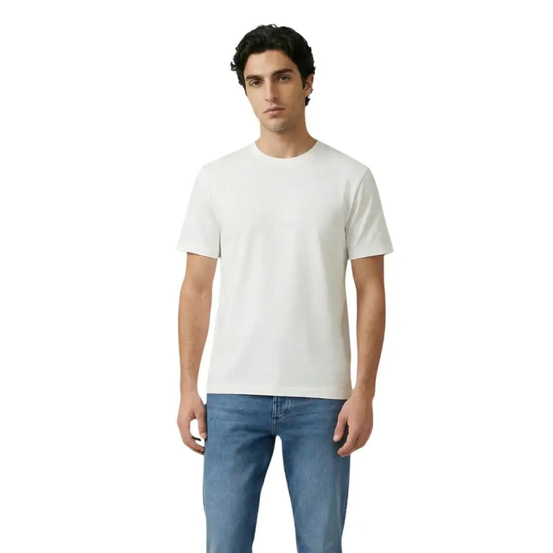 Antony Morato men t-shirt in white with a minimalist design soft smooth texture and clean stitching crew neck