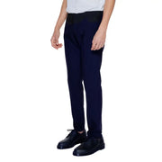 Antony Morato Pantalon homme bleu marine coupe slim avec ceinture noire, adapté aux tenues formelles et décontractées