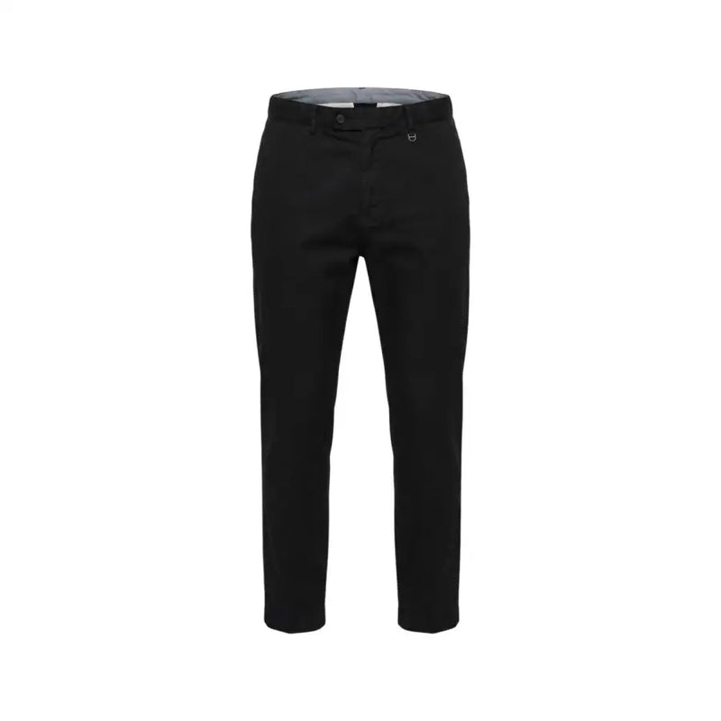 Antony Morato Pantalon pour homme en tissu noir sur mesure, coupe droite élégante et détails de coutures discrets.