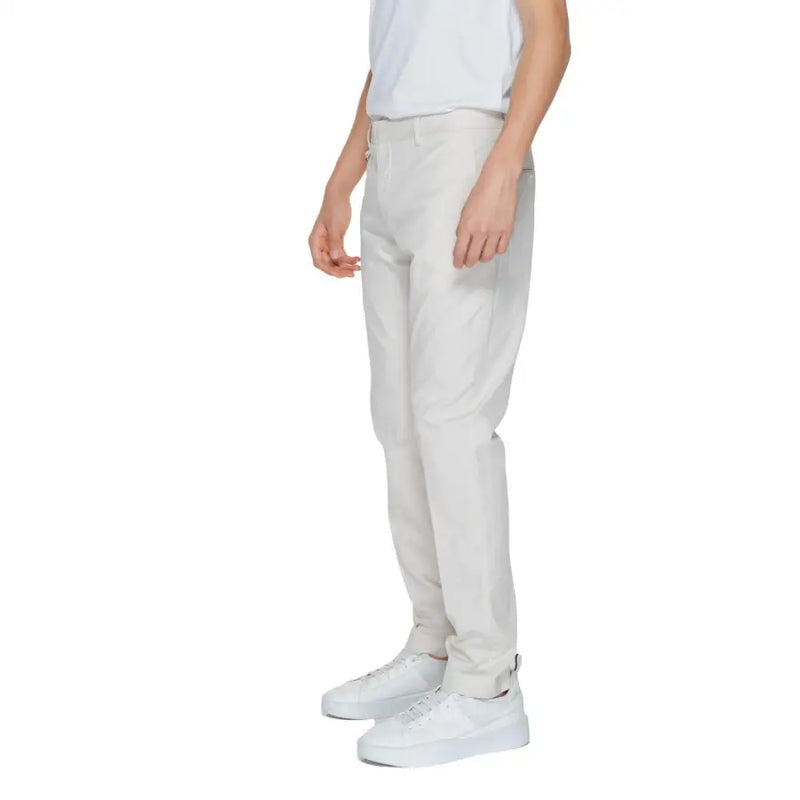 Antony morato Pantalon chino beige clair pour homme, coupe slim, avec des plis discrets pour un look moderne