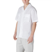 Antony Morato men shirt white short-sleeved button-up with two chest pockets and minimalist design