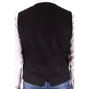 Antony Morato Gilet noir en laine mélangée pour homme, col en V, coupe classique ajustée et détails de coutures discrets.