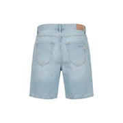 Antony Morato Short pour homme en denim clair délavé avec poches arrière classiques et étiquette de marque en cuir marron (vue arrière)
