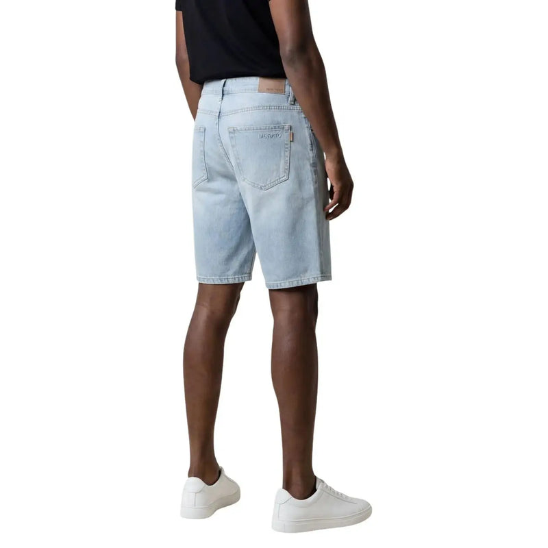 Antony Morato Short en jean pour homme, délavage clair, avec poches arrière classiques et surpiqûres discrètes (vue arrière).