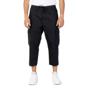 Men’s black cropped cargo pants with drawstring waist from Antony Morato Spring Summer collection