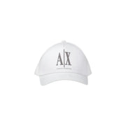 Blanc Armani Exchange Casquette de baseball en coton premium avec logo A|X et nom de la marque brodés en gris.