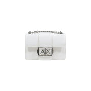 Blanc brillant Armani Exchange Sac bandoulière avec bandoulière chaîne argentée