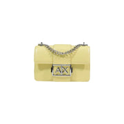 Armani Exchange Sac bandoulière en cuir jaune pâle avec fermoir AX