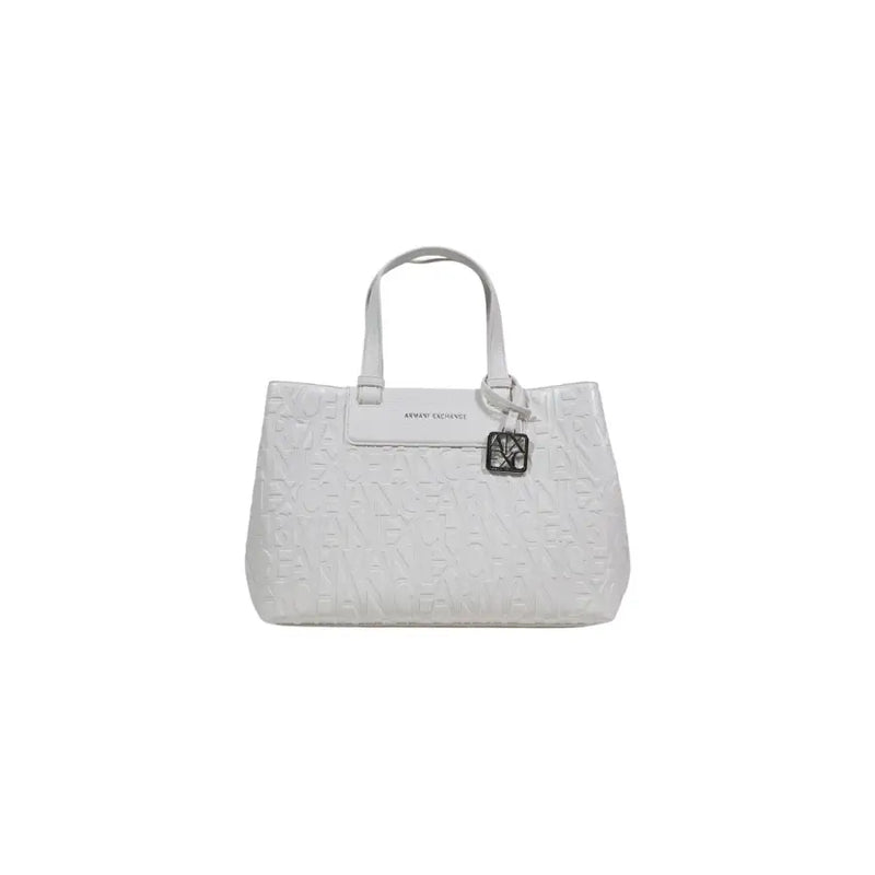 Blanc Armani Exchange sac fourre-tout avec logo en relief et étiquette métallique