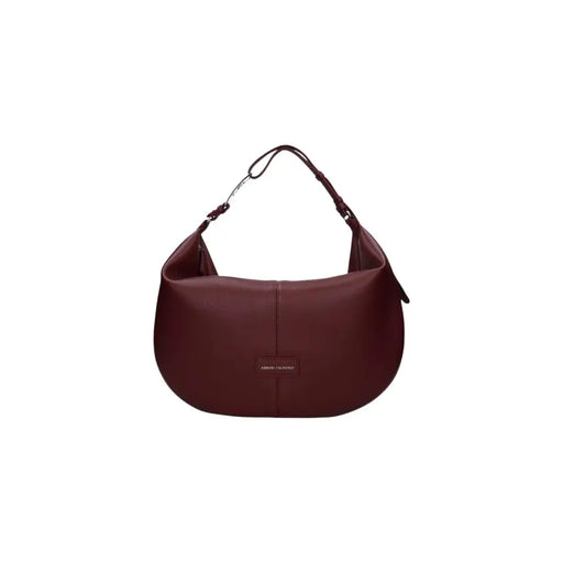 Armani Exchange sac hobo en cuir bordeaux avec poche zippée et plaque