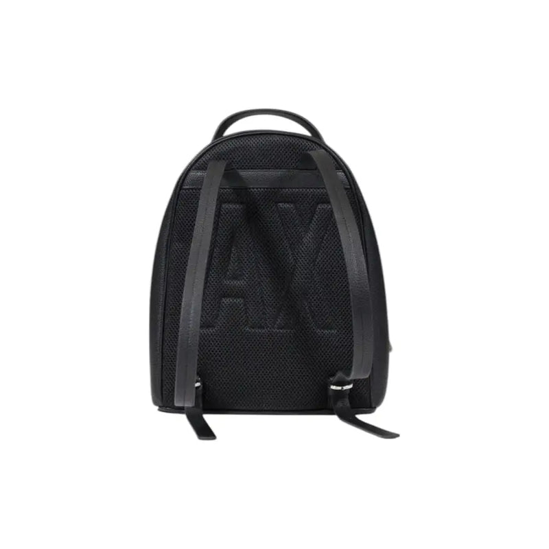 Armani Exchange Sac à dos en polyester noir avec panneau en maille à logo en relief