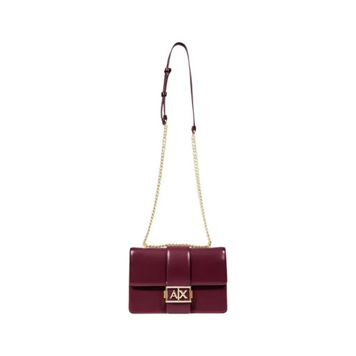 Bordeaux élégant Armani Exchange Sac bandoulière avec fermoir hache doré