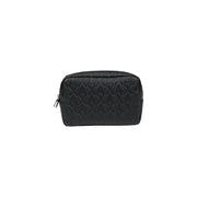 Armani Exchange Trousse de toilette matelassée noire en polyester à motif monogramme