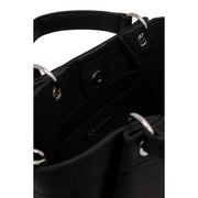 Armani Exchange Sac seau zippé en polyuréthane noir avec accessoires argentés