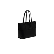 Armani Exchange Sac fourre-tout noir en polyuréthane avec fermeture éclair et plaque logo