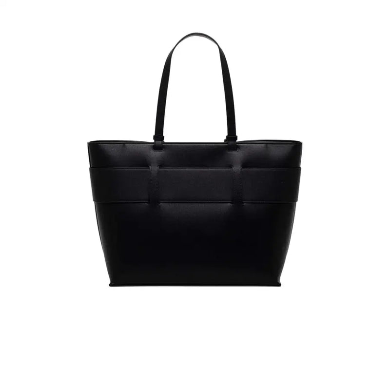 Armani Exchange Sac cabas en cuir noir polyuréthane zippé pour femme