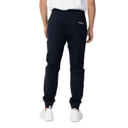 Back side of black armani exchange cotton jogger pants with subtle logo patch on the back pocket for fall winter