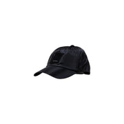 Armani Exchange Casquette pour homme en nylon noir avec petit écusson rectangulaire, vue de face