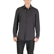 Men’s dark gray long-sleeved button-up shirt from Armani Exchange for men